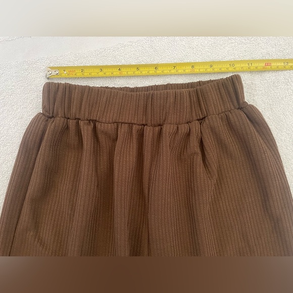 NWOT Set Cider Solid Knitted Ribbed Crop Top Long-Sleeve and Wide Leg Pants - Picture 11 of 16